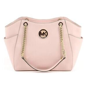 Michael Kors Jet Set Tote in Blossom Light Pink Hand Bag with Gold Chain Straps
